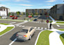 create 3d landscape design of residential or commercial area